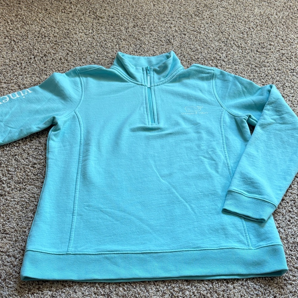 Vineyard Vines Aqua Quarter-Zip Pullover